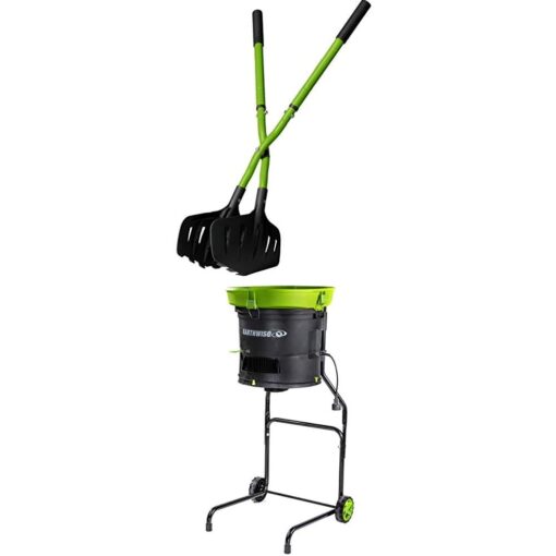 Earthwise 50002 Gator Grabber Leaf Clean-Up Tool & LM71313 Electric Leaf Shredder/Mulcher Bundle