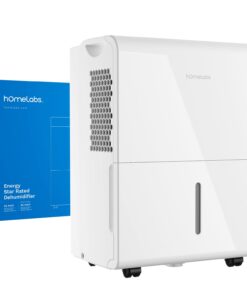 hOmeLabs 1,500 Sq. Ft. WiFi-Enabled Dehumidifier, Small to Medium Size Rooms - Home, Bedroom, Bathroom - Powerful Moisture Removal - 22 Pint (Previously 30 Pint) HME031001N