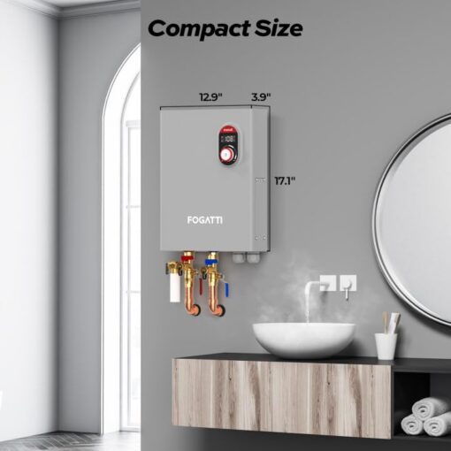FOGATTI Tankless Water Heater Electric, Up to 4.4 GPM, 18kW 240V Instant Endless Water Heater, 2-3 Point of Use Hot Water for The Whole House Shower, ETL Certified - Image 6