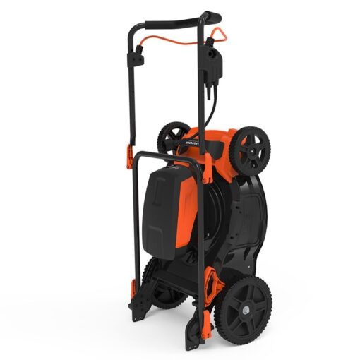 Yard Force 19-inch Electric Lawn Mower YF1518-3N1, 19-inch Metal Decking, 1-3 inch 7 Positions Central Cutting Height, 12" Rear Wheel, 14 Gal Grass Bag - Image 6