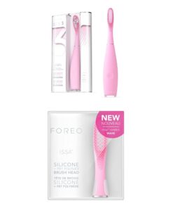 FOREO ISSA 3 Pink, Rechargeable Electric Ultra-Hygienic Sonic Toothbrush with Silicone & PBT Polymer BristlesFOREO ISSA Hybrid Wave Brush Head Pink, Medical-