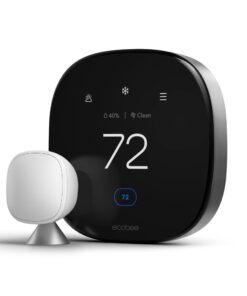ecobee Smart Thermostat Premium with Smart Sensor and Air Quality Monitor - Programmable Wifi Thermostat - Works with Siri, Alexa, Google Assistant