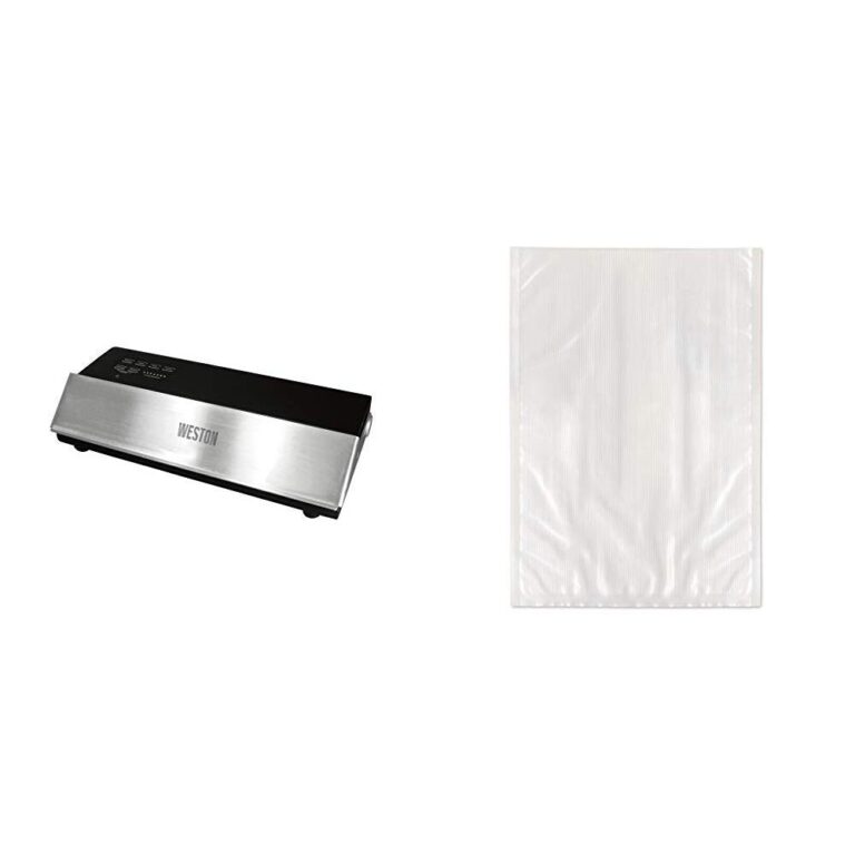 Weston 65-0501-W Professional Advantage Vacuum Sealer, 11", Stainless Steel and Black & Weston 30-0102-W 11” x 16” Vacuum Seal Bags, gallon Size, 100 Count