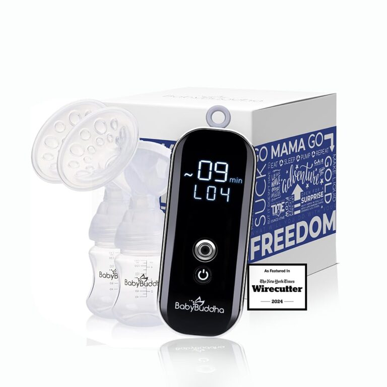BabyBuddha Breast Pump 2.0, Primary & Portable with 3 Modes & 21 Levels of Control (Soft Stimulation Mode) Electric Hands Free Breast Milk Pump, Hospital Grade (22 to 24mm Flange)