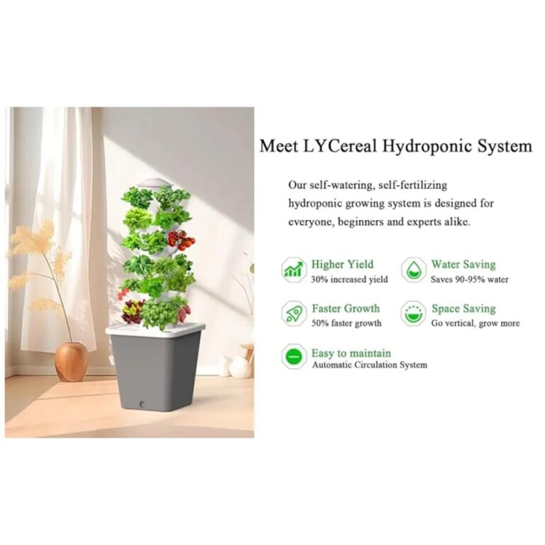 KSNWZ Hydroponics Tower Indoor Growing System, Indoor Vertical Farming Garden Planter, Plants Germination Kit and 6-Layers 30-Plants for Gardening Lover - Image 5