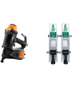 Freeman PCN65 Pneumatic 15 Degree 2-1/2" Coil Siding Nailer with Adjustable Metal Belt Hook & PacTool SA902 Gecko Gauge Mounting Kit, for 5/16-Inch Fiber Cement Siding Installation