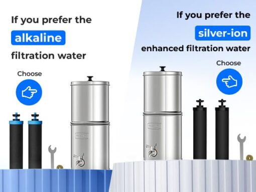 Alkaline Waterdrop Gravity-fed Water Filter System, Increase PH, Reduces Fluoride and up to 99% of Chlorine, with 4 Filters and Metal Spigot, King Tank Series, 2.25G - Image 3