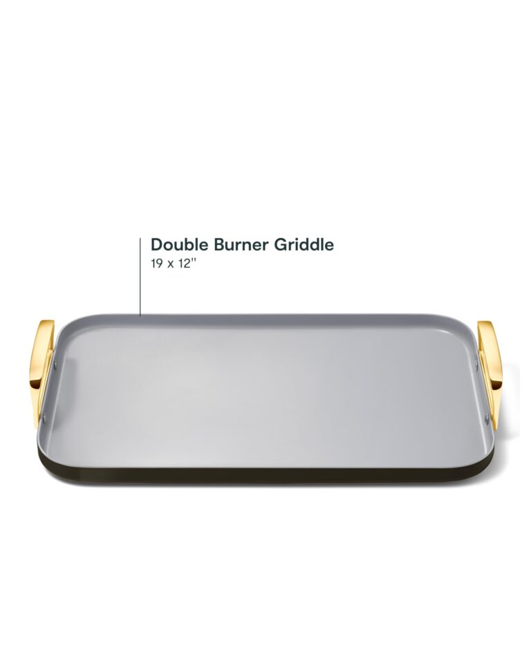 Caraway Double Burner Griddle - 19x12” Griddle Pan - Non-Stick Ceramic Coated - Non Toxic, PTFE & PFOA Free - Oven Safe & Compatible with All Stovetops - Black - Image 6