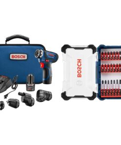 Bosch Cordless Electric Screwdriver 12V Kit + Bosch 24-Piece Screwdriving Custom Case Set
