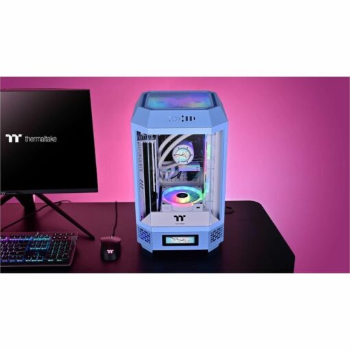 Thermaltake Tower 250 Hydrangea Blue Mini-ITX Mini Tower; 2x120mm CT Fans Included; 360mm Radiator Support; 360mm GPU Clearance; Dual Chamber; CA-1Z9-00SFWN-00 - Image 7
