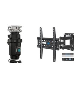 Moen Prep Series PRO 1/2 HP Continuous Feed Compact Garbage Disposal, Power Cord Included, GXP50C & Mounting Dream TV Wall Mount for 32-65 Inch TV, TV Mount with Swivel and Tilt
