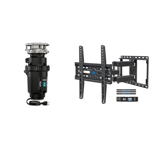 Moen Prep Series PRO 1/2 HP Continuous Feed Compact Garbage Disposal, Power Cord Included, GXP50C & Mounting Dream TV Wall Mount for 32-65 Inch TV, TV Mount with Swivel and Tilt