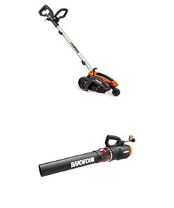 WORX WG896 12 Amp 7.5" Electric Lawn Edger & Trencher w/Turbine 600 Electric Leaf Blower