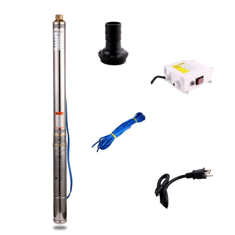 SHYLIYU 3" Bore Stainless Steel Deep Well Pump 110V/60HZ 0.5HP Impeller Multistage Centrifugal Submersible Water Pump Max Lift 216ft 16GPM 1"with Controller box for Industrial Agricultural Home Garden