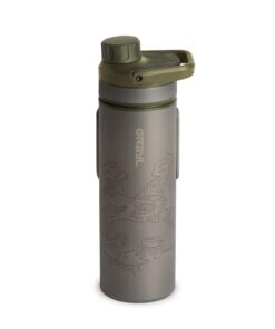 GRAYL UltraPress Titanium 16.9 oz Water Purifier & Filter Bottle for Hiking, Backpacking, Survival, Bushcraft, Travel (Olive Drab)
