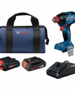 BOSCH GDX18V-1860CB23 18V Connected-Ready Two-In-One 1/4 In. and 1/2 In. Bit/Socket Impact Driver/Wrench Kit with (1) CORE18V® 4 Ah Advanced Power Battery and (1) 2 Ah Standard Power Battery