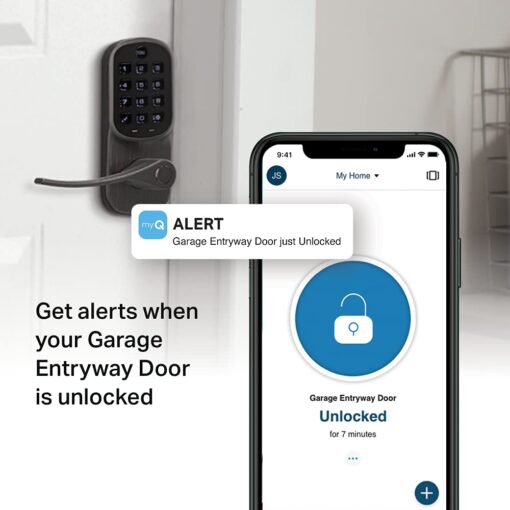 Yale | LiftMaster Smart Touchscreen Deadbolt with Keypad Lever (Oil Rubbed Bronze) & myQ Chamberlain Smart Garage Door Hub, Bundle - Image 5