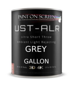 Paint on Screen Projector Screen Paint with Ambient Light Rejection | UST Projector Screen Paint For Picture Perfect 1080 HD and 4K UHD Clarity in High Ambient Light Spaces | Matte Gray, 1 Gallon