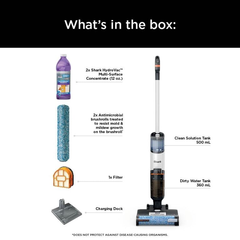 Shark Wet Dry Vacuum Mop All-in-One Cordless Hardfloor Cleaner, HydroVac MessMaster, 3-in-1 Self-Cleaning System, Strong Suction with 2 Brushrolls & 2 Solutions, for Hard Floors & Area Rugs, AW261 - Image 2