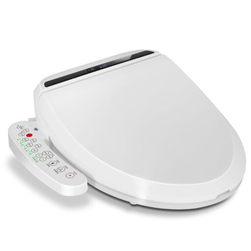 YOURLITE Bidet Toilet Seat Electric Warm Water Bidet with Warm Air Drying, Heated Seat Bidet with Self-cleaning Nozzle Temperature Adjustable White Toilet Seat
