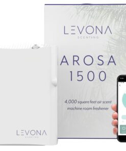 Levona Scent Waterless Diffuser - Essential Oil Aroma Smart Plug-in, Portable Machine for Whole House & Large Spaces, LCD, HVAC, With Cleaning Cloth, Covers 4000 sqft - Arosa 1500 (Scent Not Included)