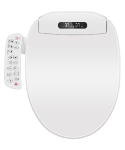 Cioreznt Electronic Bidet Toilet Seat Elongated with Heated Seat, Warm Air Dryer, Endless Warm Water, Oscillating and Pulsating Spray Wash, Stainless Steel Self-Clean Nozzle, Silent ECO Child Mode