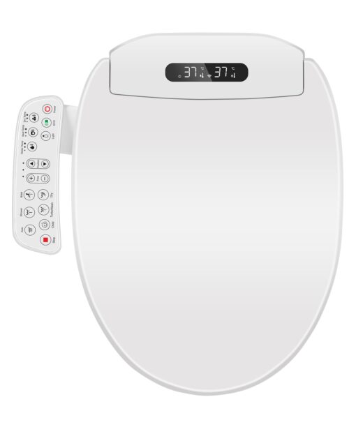 Cioreznt Electronic Bidet Toilet Seat Elongated with Heated Seat, Warm Air Dryer, Endless Warm Water, Oscillating and Pulsating Spray Wash, Stainless Steel Self-Clean Nozzle, Silent ECO Child Mode