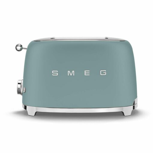 SMEG 2 Slice Toaster with 6 Presets and Defrost Function and Removable Crumb Tray (Jade)