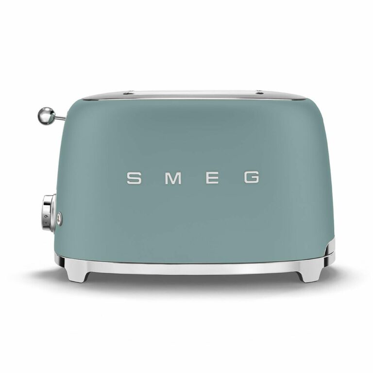 SMEG 2 Slice Toaster with 6 Presets and Defrost Function and Removable Crumb Tray (Jade)