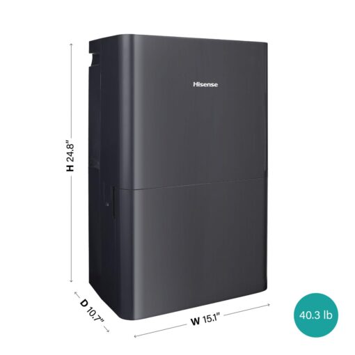 Hisense Energy Star 50-Pint Portable Dehumidifier with Built-in Pump, Auto-Shutoff and Timer, Home Dehumidifier and Moisture Absorber For Basement, Garage, Living Room - Image 6