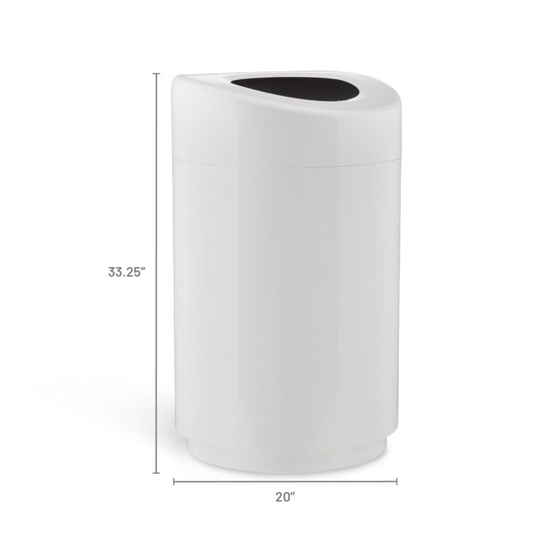 Safco Open Top Trash Can, 30 Gallon Stainless Steel Modern Garbage Can for Indoor Use, White - Image 2