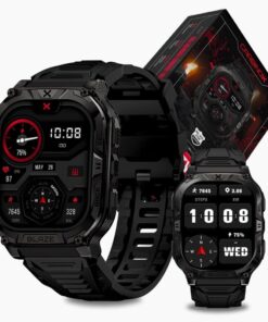 CARBINOX Blaze Smart Watch with GPS (Sport Mode), Rugged Fitness Tracker Waterproof IP69K, Compatible with Android and iOS, 170+ Sports Modes, Gorilla Glass Screen, Make/Receive Calls (Square)