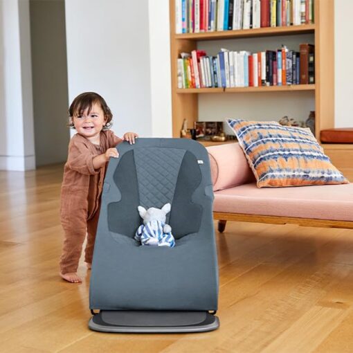 Ergobaby Evolve 3-in-1 Bouncer, Adjustable Multi Position Baby Bouncer Seat, Fits Newborn to Toddler, Oxford Blue - Image 3