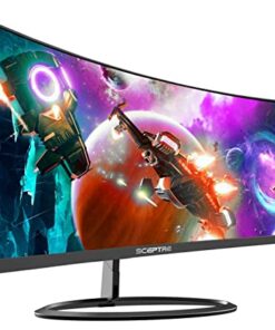 Sceptre Curved 30" 21:9 Gaming LED Monitor 2560x1080p UltraWide Ultra Slim HDMI DisplayPort Up to 85Hz MPRT 1ms FPS-RTS Build-in Speakers, Machine Blue (C305W-2560UN)