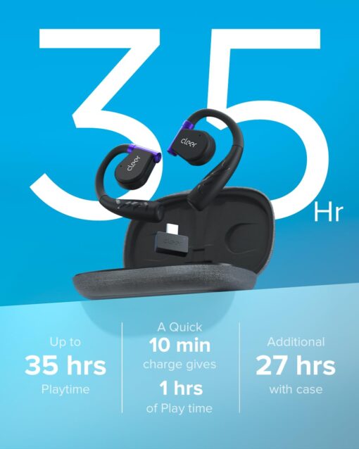 Cleer ARC II Gaming Earbuds - True Wireless Open Ear Headphones, Ultra-Low Latency, Snapdragon Sound, Bluetooth 5.3, USB-C Dongle, 35Hr Battery, Compatible with PS4, PS5, PC, Switch,White - Image 7
