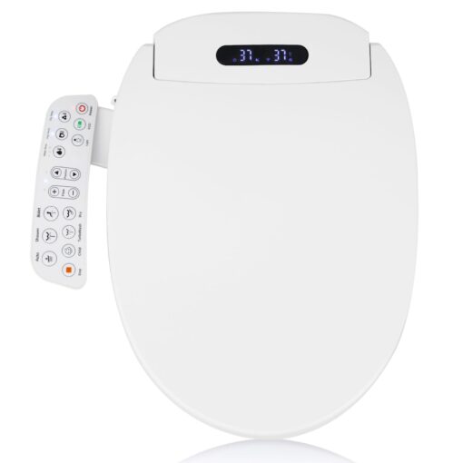 TooCust Bidet Toilet Seat Elongated - Electronic Heated Toilet Seat Elongated with Dryer and Warm Water, Temperature Controlled Wash, Smart Touch Panel, Nightlight, Elongated Toilet Seat Slow Close