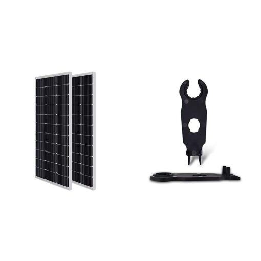 Renogy 100W 12V Solar Panels (2-Pack) and Solar Panel Connector Assembly Tool