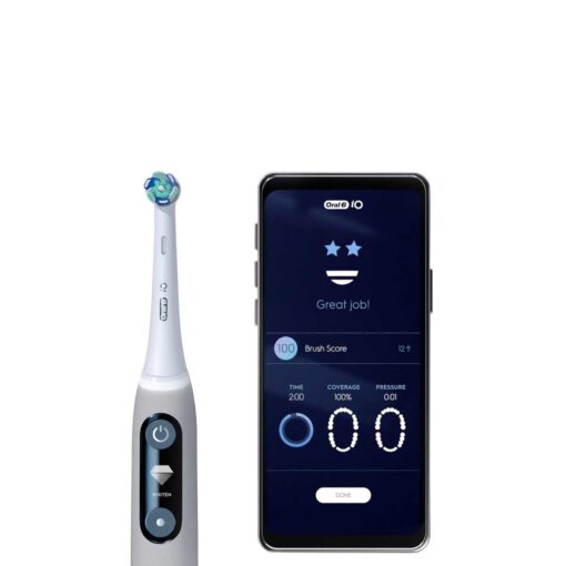 Oral-B iO Ultimate Clean Rechargeable Battery Powered Toothbrush 2-Set Incl. 2 Handles, 2 Chargers, 4 Brush Heads, 2 Travel Cases & Bluetooth (Black + White) - Image 5