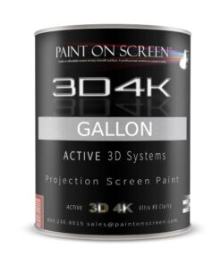 Paint On Screen 3D4K Projector Screen Paint with 2.4 Gain | Single-Coat Projector Paint For Picture Perfect 1080 HD and 4K UHD Clarity | Designed For Active 3D Systems | Silverish Light Gray, 1 Gallon