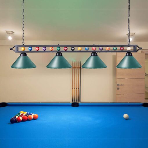 Wellmet Pool Table Light, 70'' 4 Lights Billiard Lighting Hanging Kitchen Island Light Chandelier with Lamp Shades for 7ft 8ft Pool Table, Billiard Table, Game Room, Kitchen - Image 5