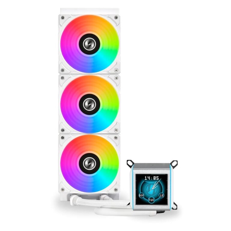 Lian-Li Galahad II LCD CPU Liquid Cooler - White, 360mm, ARGB Fan - Image 7