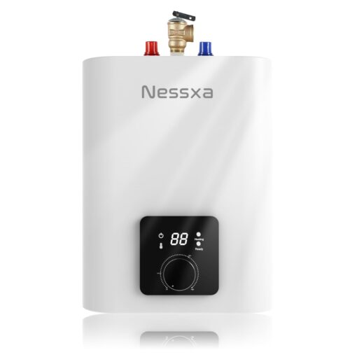 2.65 Gallon Electric Mini Tank Water Heater, 110V 1500W Instant Hot Water Heater, Compact Electric Storage Water Heater, Point of Use On Demand Under Sink Water Heater for Home Kichen Bathroom