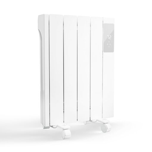 BREEZEHEAT 800w Convection Panel Heater-Portable Electric Heaters, Plug-in Wall Heaters for Indoor Use, Fanless Ultra Quiet, Wall Mount Space Heater w/Remote Control, LED Display, Timer (White) - Image 2