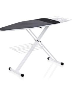 Reliable 220IB Home Ironing Board - Made In Italy Portable Ironing Board with Vera Foam Memory Foam Cover Pad and Conex Heat Resistant Zone, 7 Step Height Adjustment, Strong Iron Rest and Laundry Rack