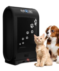 EyeVac Pet Touchless Vacuum Automatic Dustpan - Ultra Fast & Powerful - Great for Sweeping Cat Dog Pet Hair Food Dirt Kitchen, Corded Canister Vacuum, Bagless, Automatic Sensors, 1400 Watt (Black)