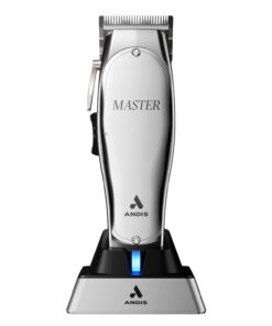 Andis 12660 Professional Master Corded/Cordless Hair Trimmer, Adjustable Carbon Steel Blade Hair Clipper for Close Cutting, Silver