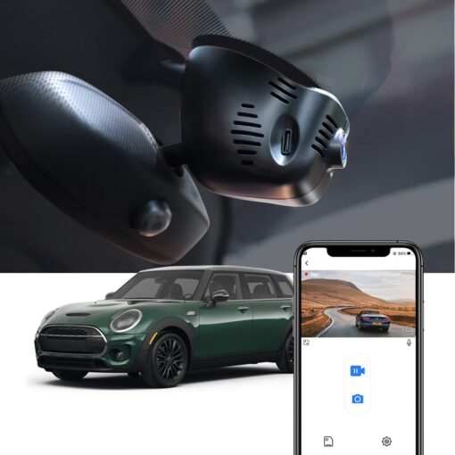 Fitcamx 4K Dash Cam Suitable for Mini Convertible Clubman Countryman Cooper S Oxford ALL4 F54/F55/F56/F57/F60 (Model A), OEM Look, UHD 2160P Video WiFi, G-Sensor, Loop Recording, Plug&Play, 64GB Card