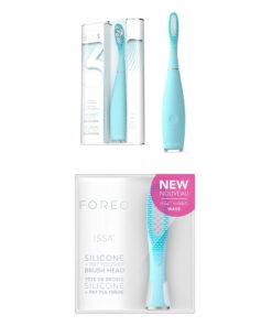 FOREO ISSA 3 Mint Rechargeable Electric Ultra-Hygienic Sonic Toothbrush with Silicone & PBT Polymer BristlesFOREO ISSA Hybrid Wave Brush Head Mint, Medical-