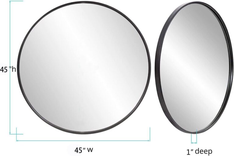 Eruner 45 Inch Round Mirror Large Circle Wall Mirror, Black Metal Frame Mirror Exprosion-Proof Mirror,Decorative Modern Vanity Mirror for Bathroom, Living Room,Entryway - Image 7