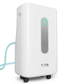 TOTTE 90 Pint Dehumidifier with Drain Hose, 4 Option Modes, 2 Fan Speed, Auto Shut Off, 24H Timer, Auto Defrost, 6000 Sq.Ft Quiet Dehumidifiers for Home, Basement, Bedroom,Bathroom, RV